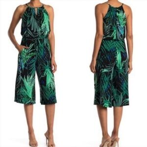 London Times Green Halter Jumpsuit with Tie Detail.  Like New